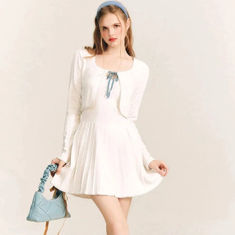 Ballet core knit cardigan and strap dress remulia Ballet core knit cardigan and strap dress remulia