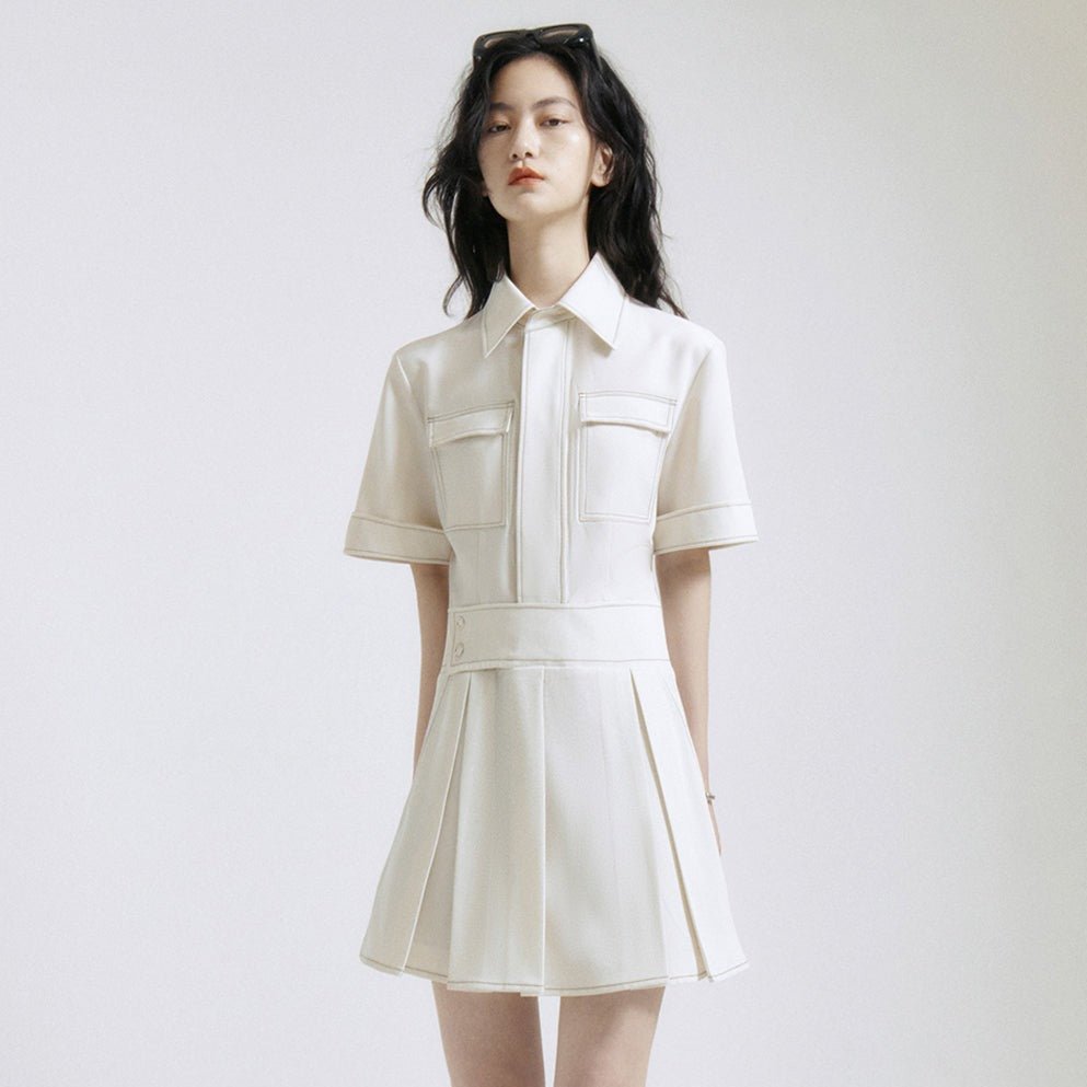 FUSSED linear shirt dress