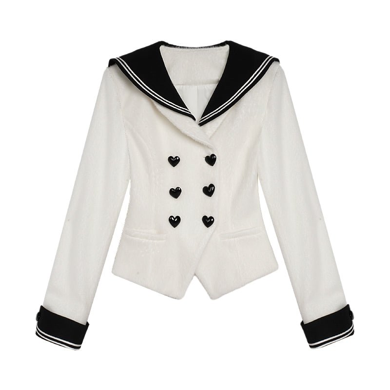 Sweet school style sailor collar coat