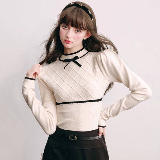 Modal Knit French style sweater top knitted
