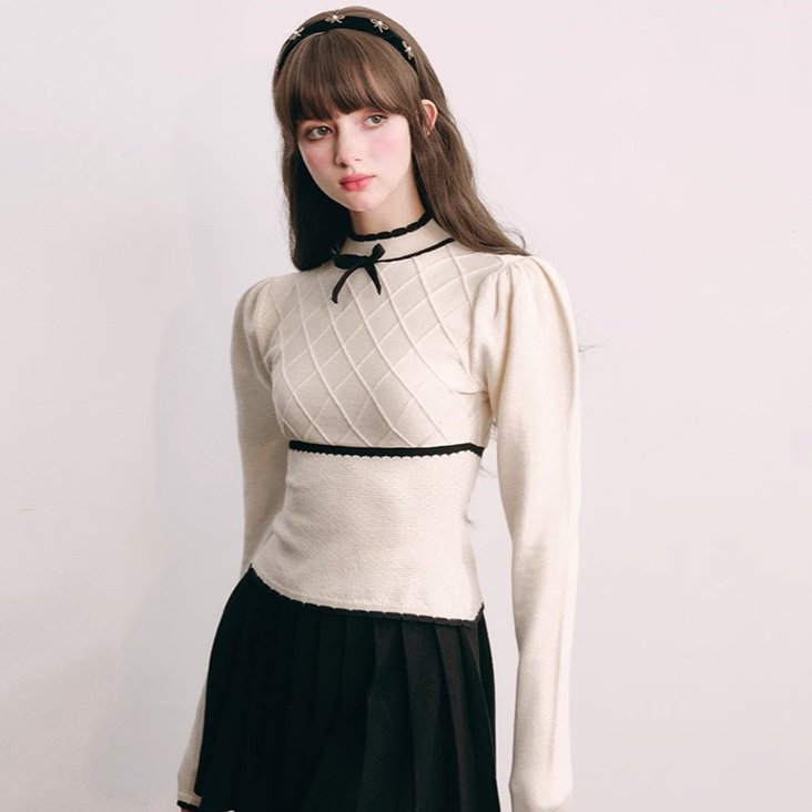 Modal Knit French style sweater top knitted