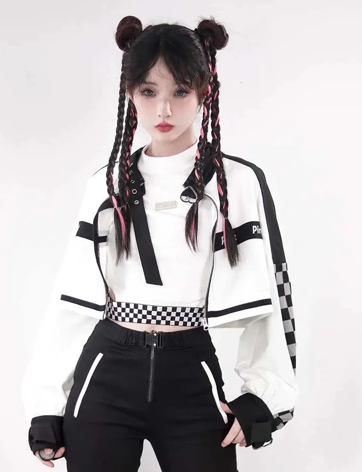 Monotone Checkerboard Girl Tops and Bottoms
