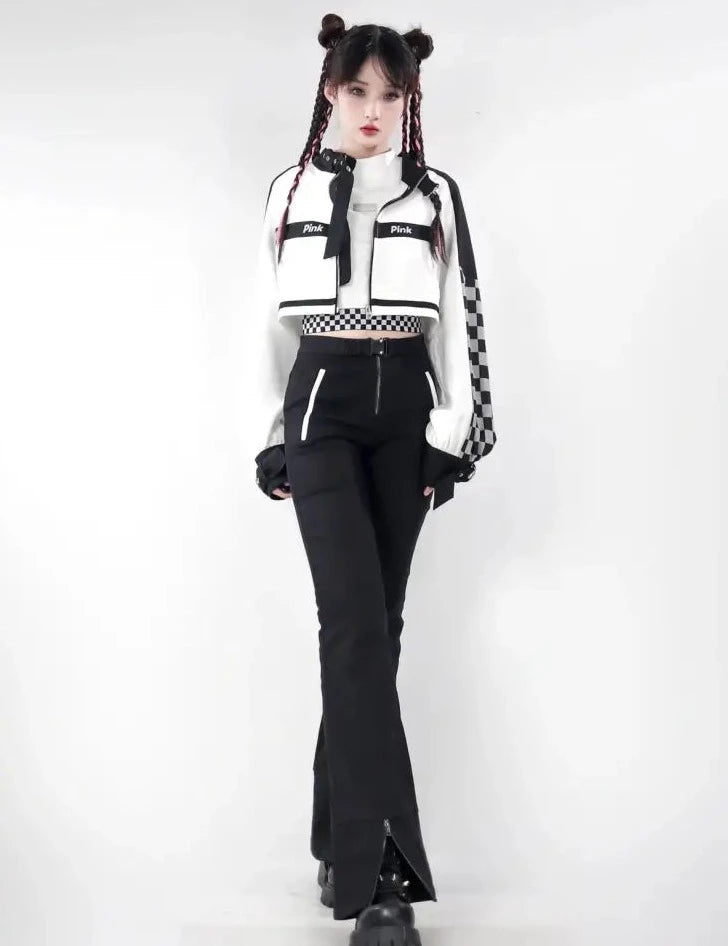 Monotone Checkerboard Girl Tops and Bottoms
