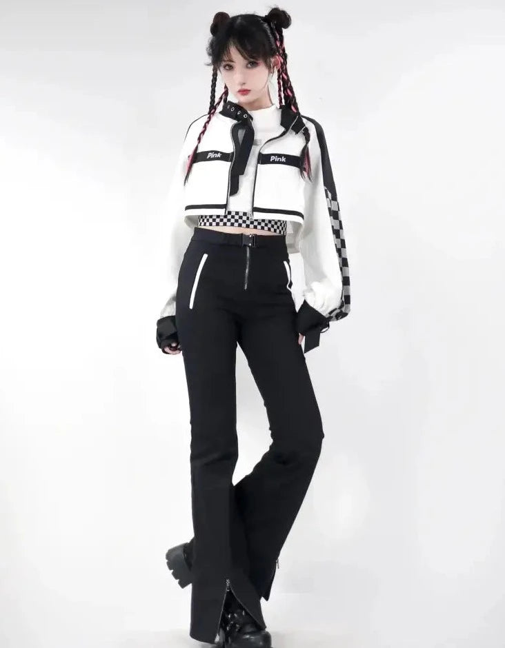 Monotone Checkerboard Girl Tops and Bottoms