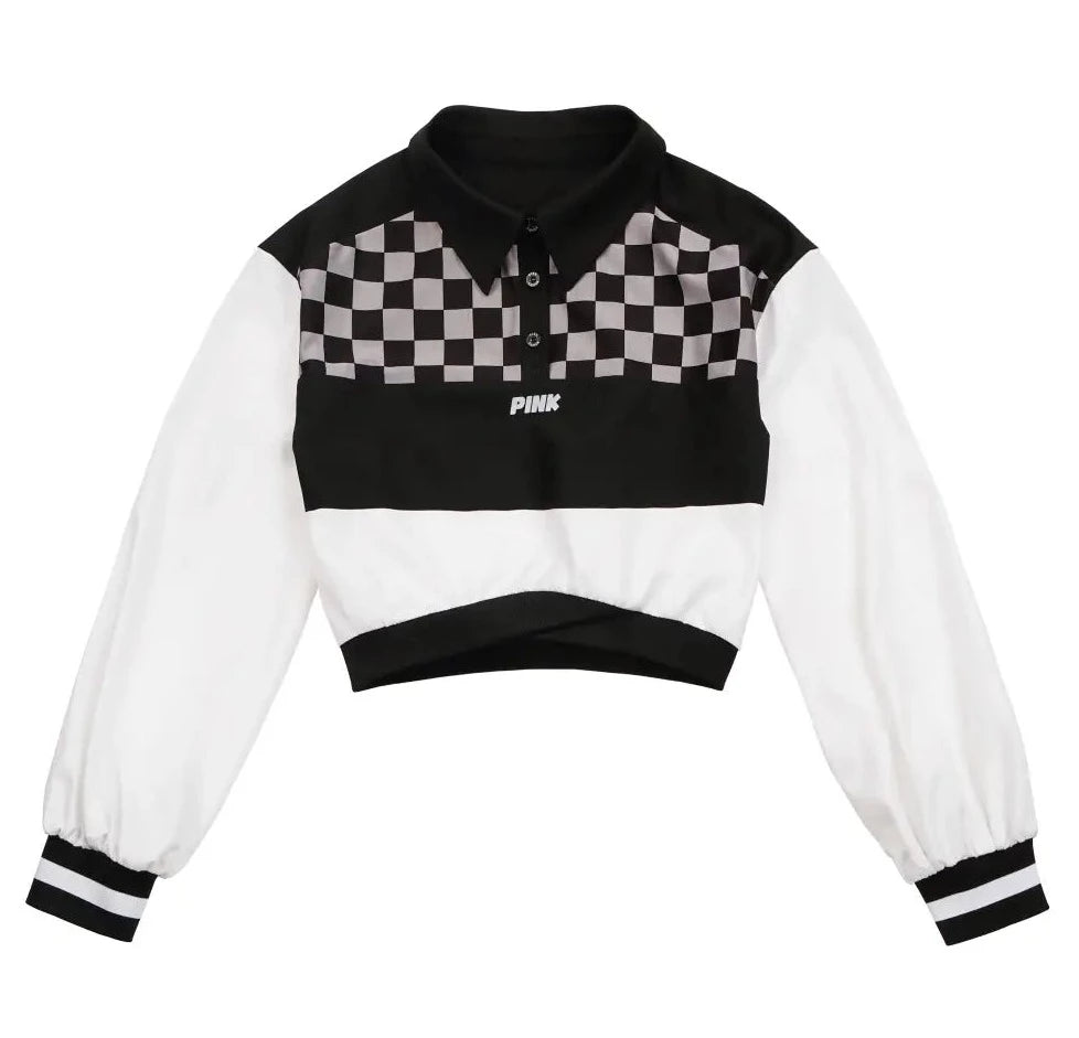 Monotone Checkerboard Girl Tops and Bottoms