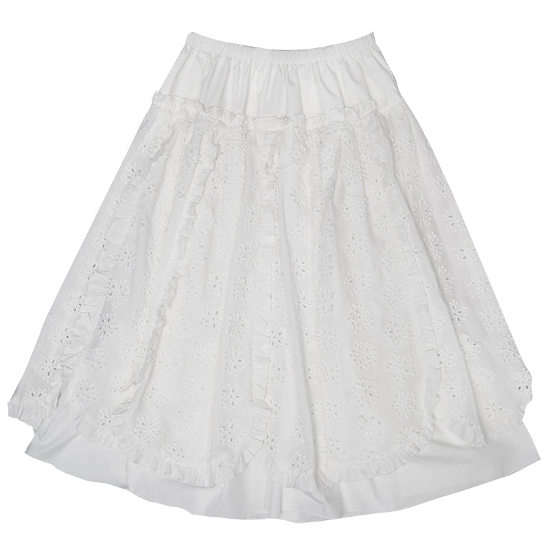 Petal shape three-dimensional jacquard large skirt long skirt