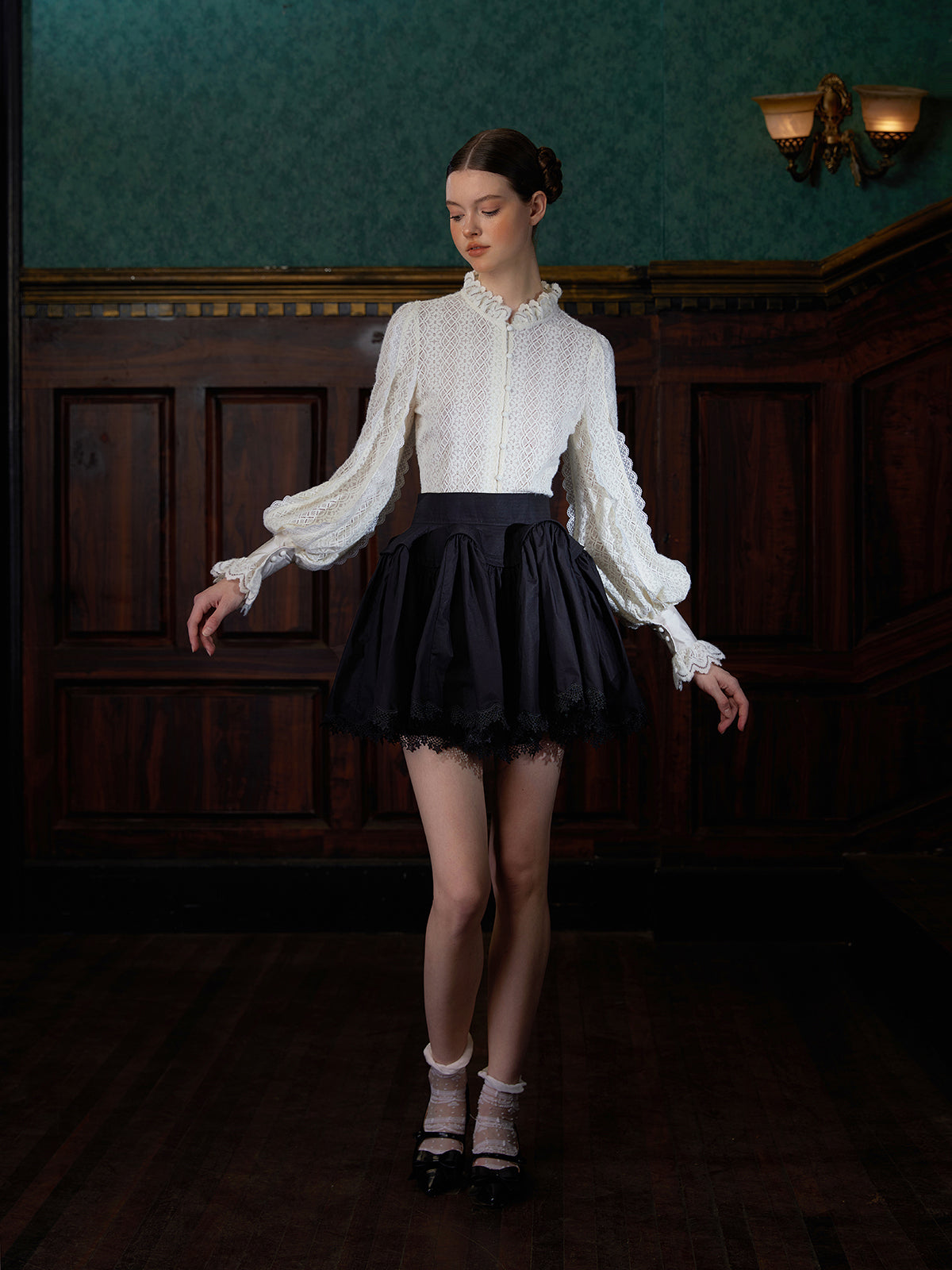 Black lace skirt top and blouse styles