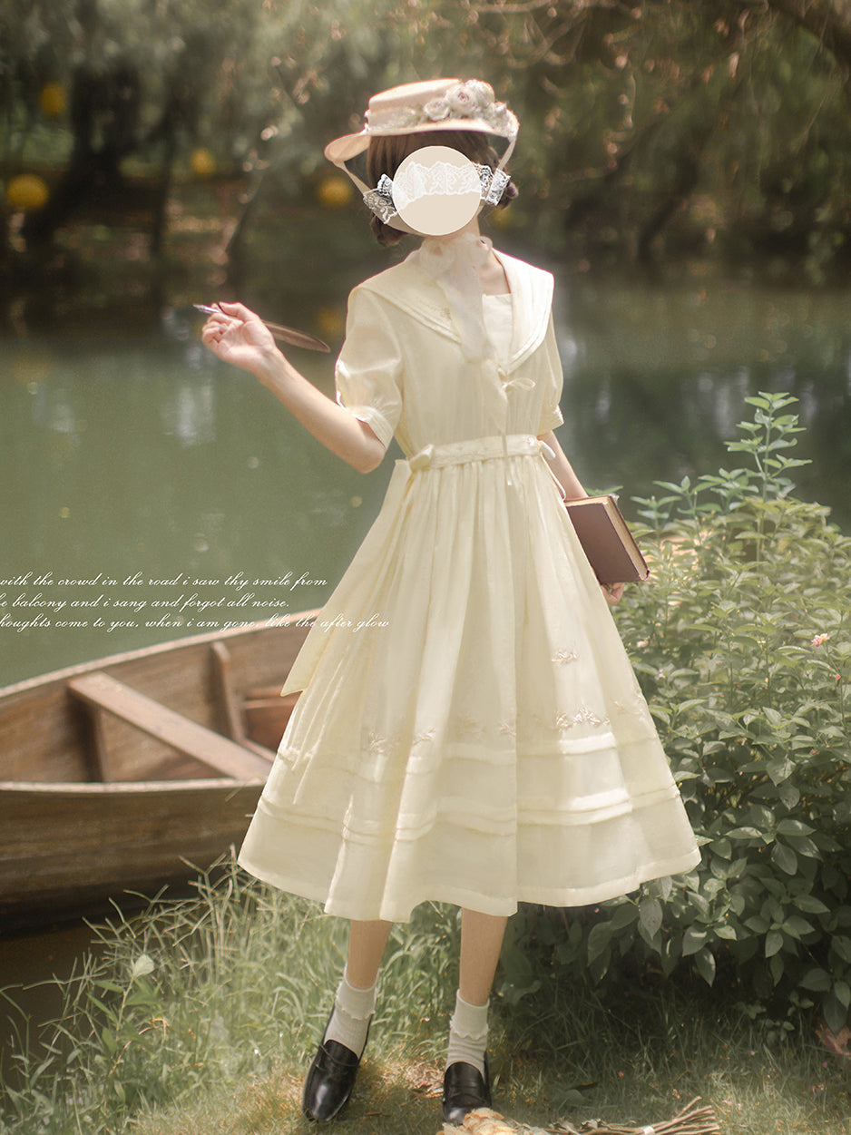 rose embroidery classical dress ＆ overskirt（予約商品：30日