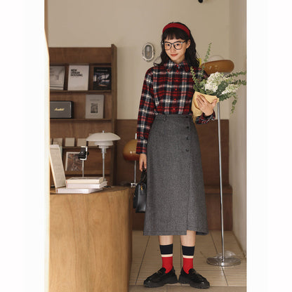French Lady Classical Wool Skirt
