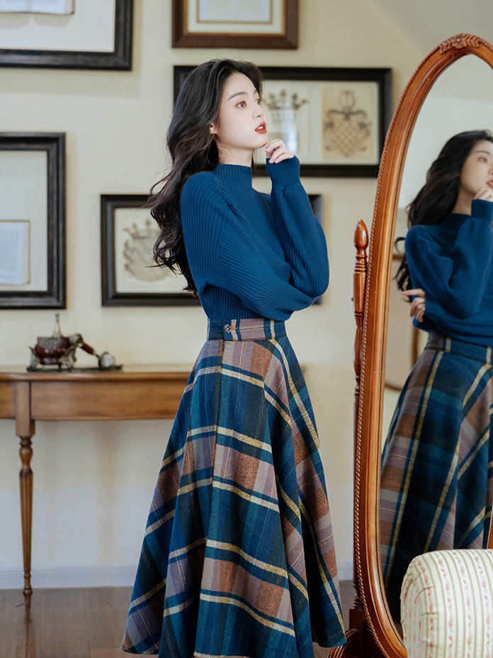 Plaid midi skirt clearance queen