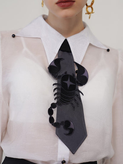さそり座の刺繍ネクタイ