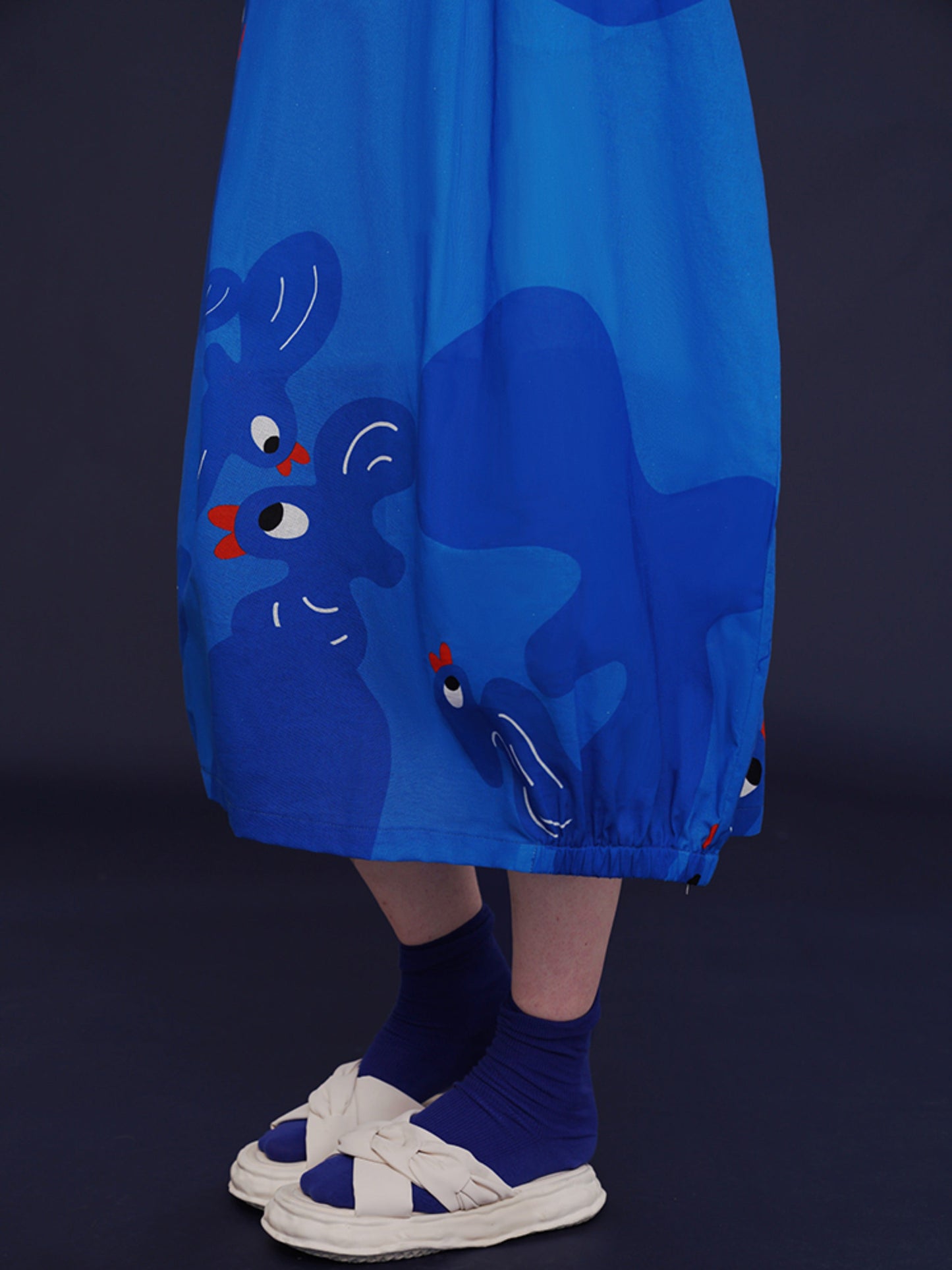 青い小鳥の挿絵スカート