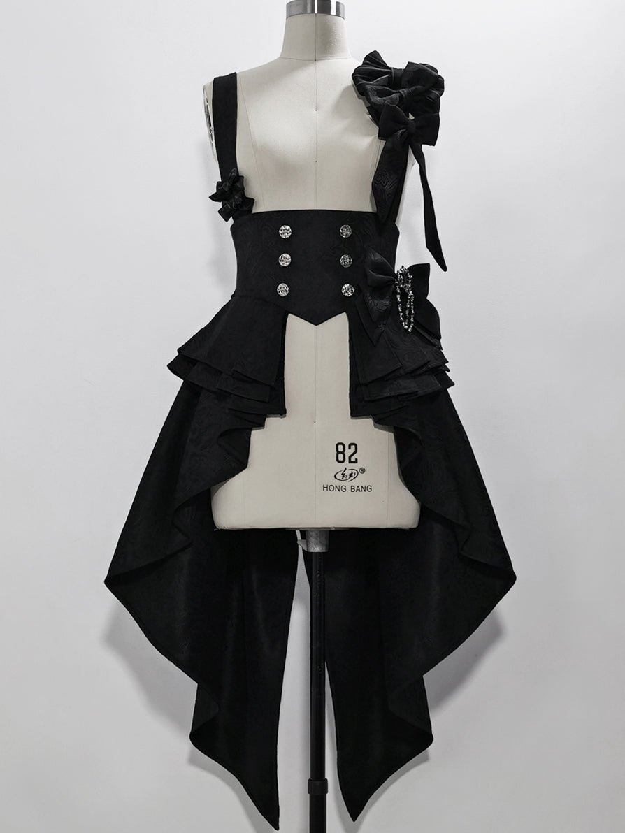 公爵騎士のジャガードコルセットと刺繍ブラウスとストライプハーフパンツとストライプバックリボンとリボンブローチと帽子[2023年7月中旬発送予定]