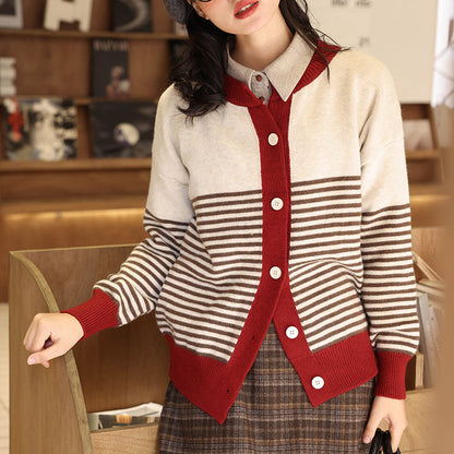 Suo striped retro cardigan