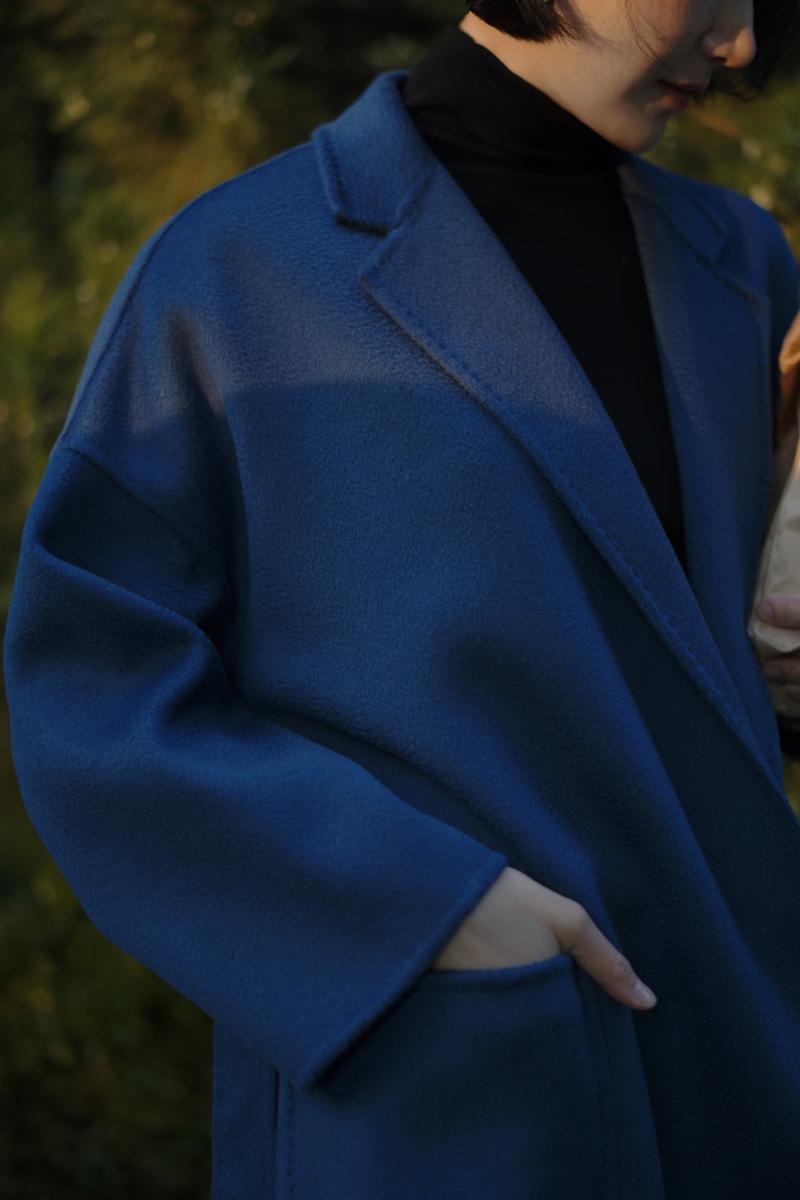 紺青の貴婦人クラシカルミドルウールコート