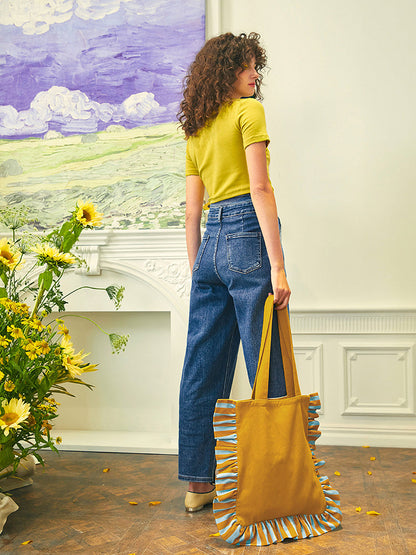 花瓶の向日葵とゴッホの自画像と包帯をした猫の自画像のトートバッグ