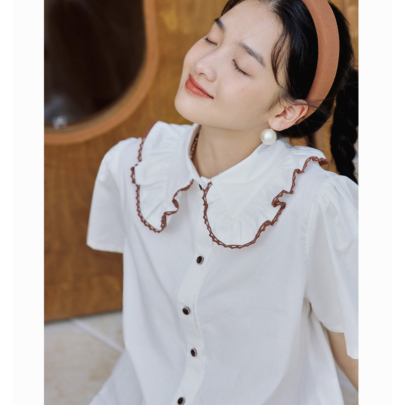 western girl decorative collar blouse