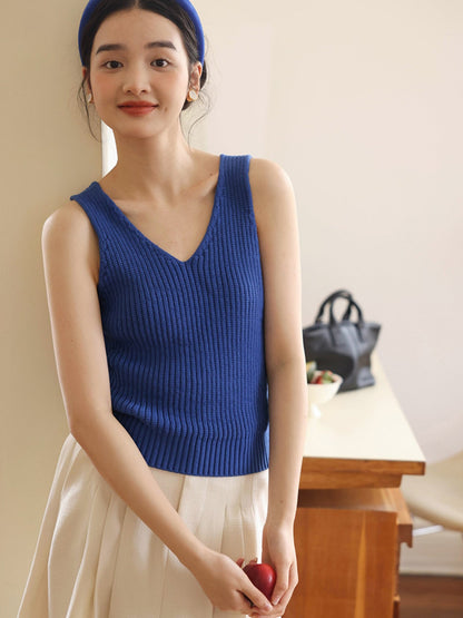 French knit cardigan and tank top