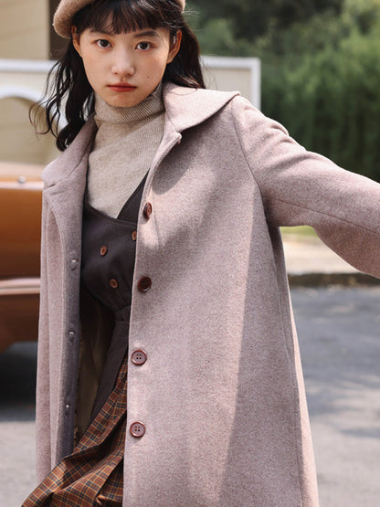Gray lady's retro wool coat