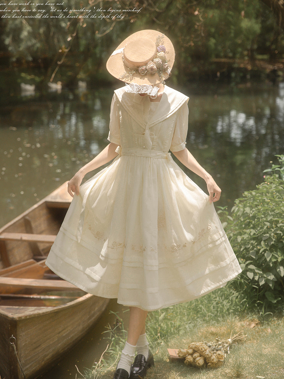 rose embroidery classical dress ＆ overskirt（予約商品：30日以内に