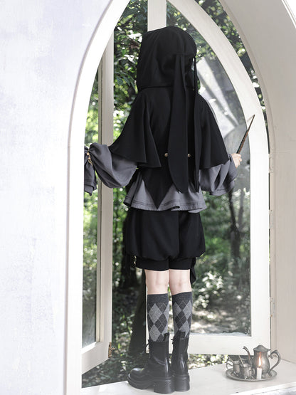 黒兎のお嬢様のフードジャケットとリボンブラウスとハーフパンツ[2023年7月中旬発送予定]