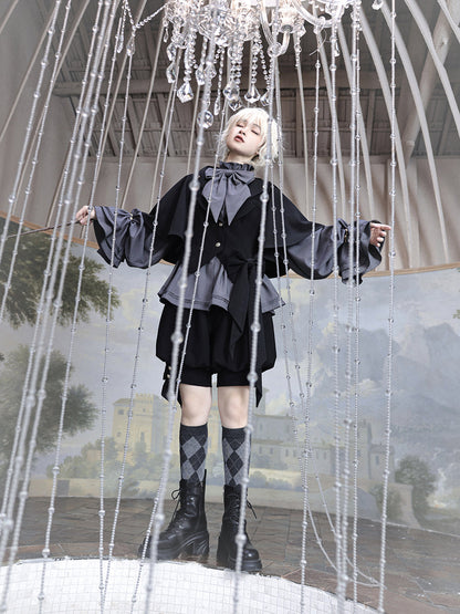 黒兎のお嬢様のフードジャケットとリボンブラウスとハーフパンツ[2023年7月中旬発送予定]