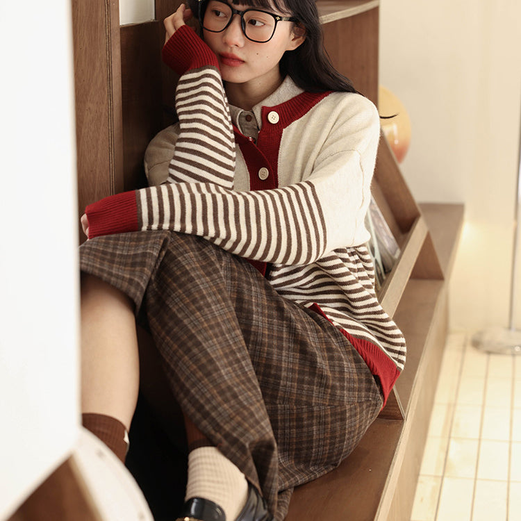 Suo striped retro cardigan