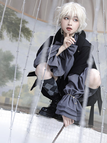 黒兎のお嬢様のフードジャケットとリボンブラウスとハーフパンツ[2023年7月中旬発送予定]