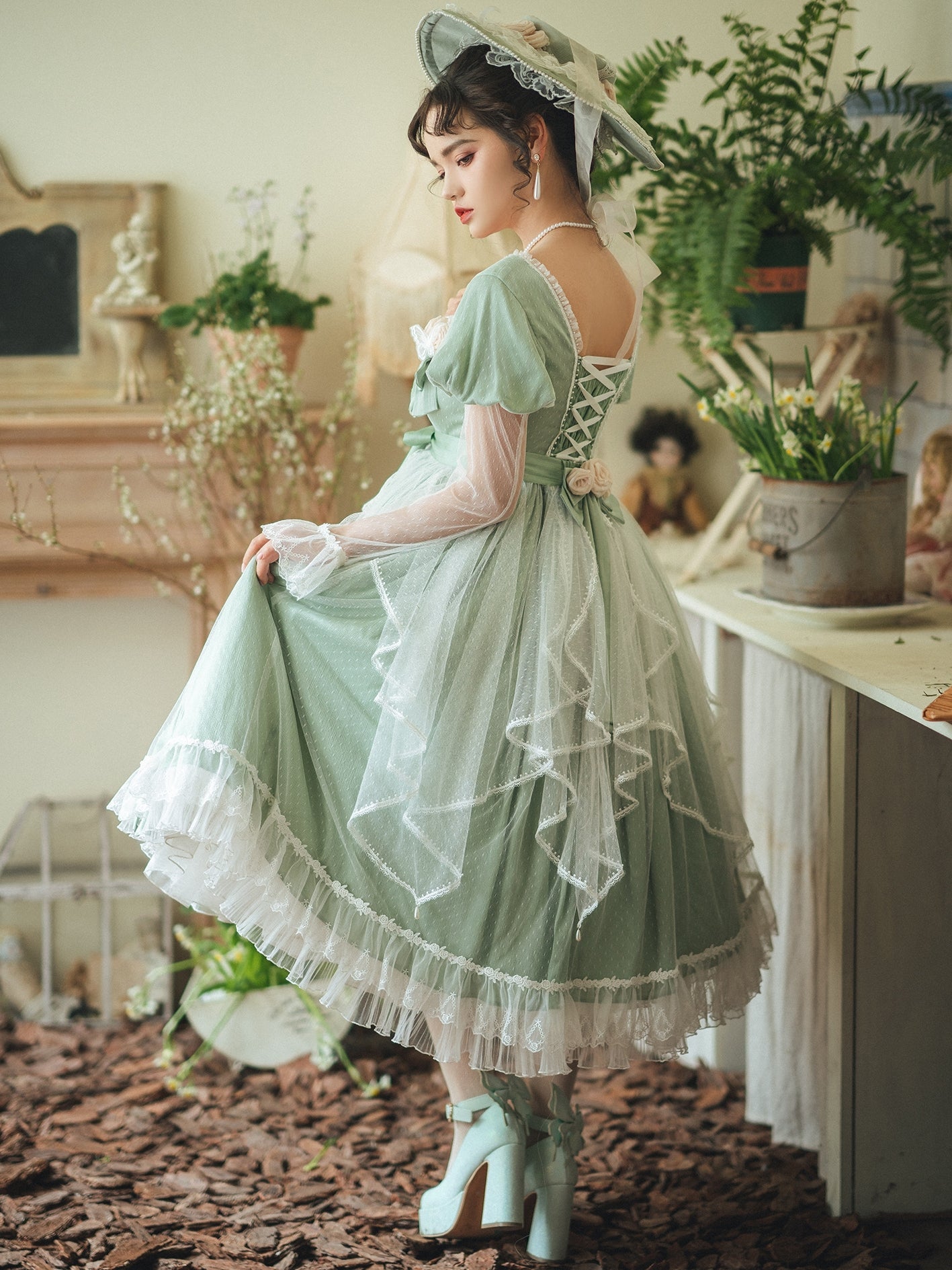 pale green lace dress Azazie 2026 Lace A-Line Prom Dress Light Green Gown