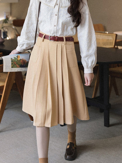 western girl retro pleated skirt