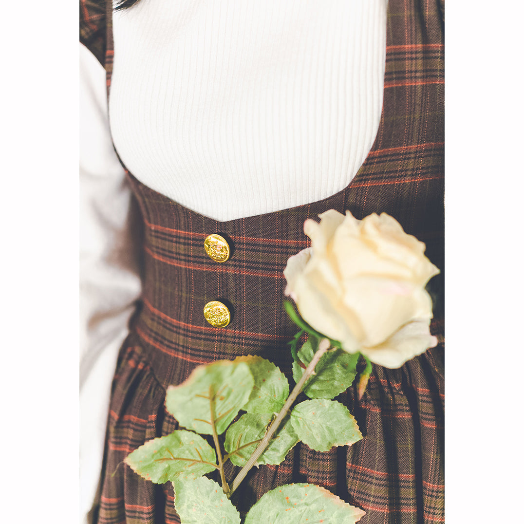 英国令嬢の格子縞クラシカルジャンパースカート