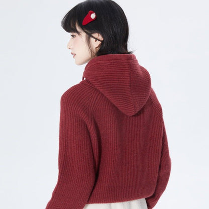 Red hooded sweater for christmas