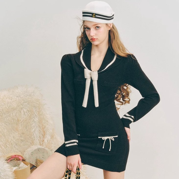 knitted sailor dress Sailor Dress Knitting Pattern English