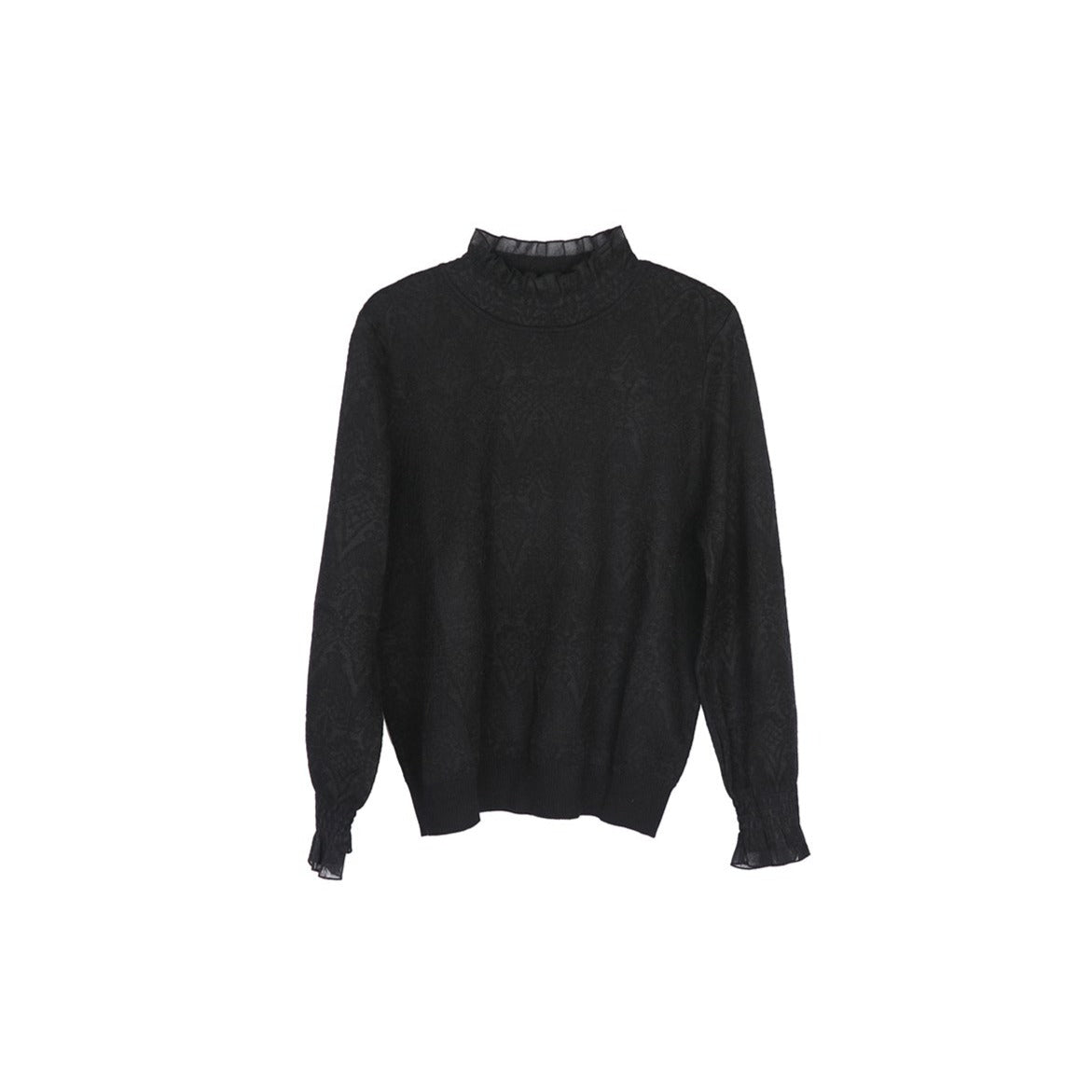 Well-tailored palace style stand-up collar long-sleeved sweater