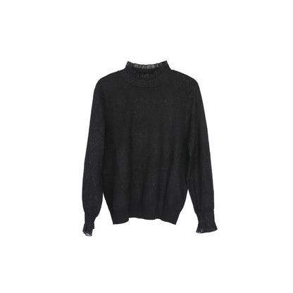 Well-tailored palace style stand-up collar long-sleeved sweater