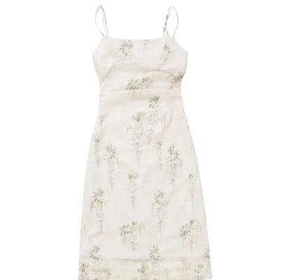 Wisteria Flower Embroidered Camisole Dress and China Tops