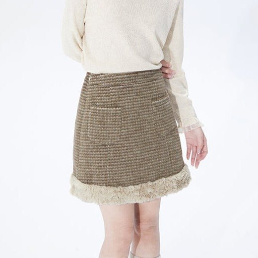 Woolen half-length dress high waist