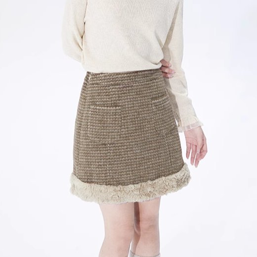 Woolen half-length dress high waist