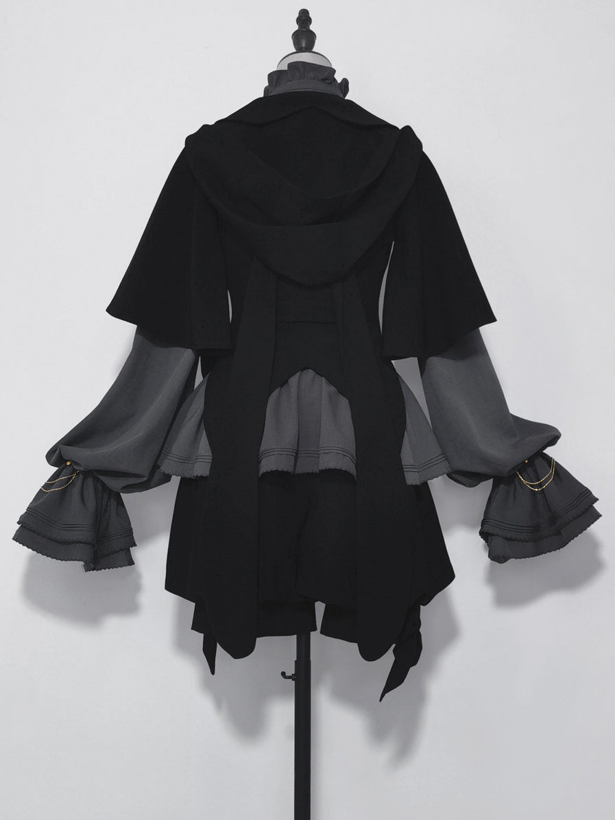 黒兎のお嬢様のフードジャケットとリボンブラウスとハーフパンツ[2023年7月中旬発送予定]