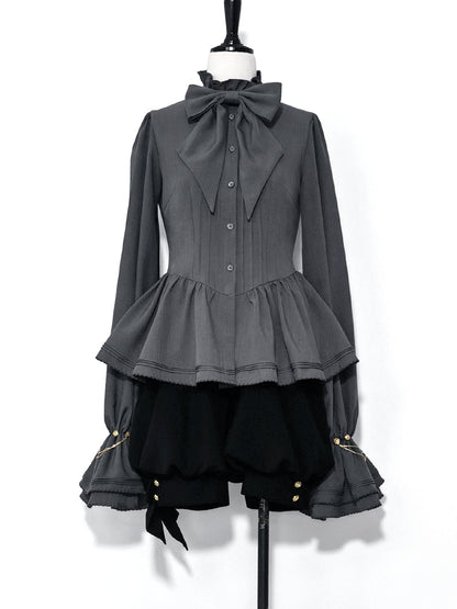 黒兎のお嬢様のフードジャケットとリボンブラウスとハーフパンツ[2023年7月中旬発送予定]