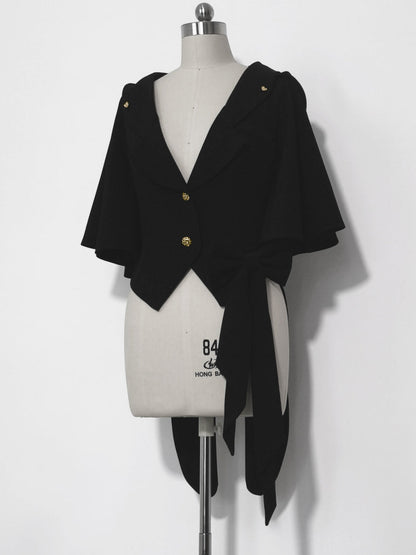 黒兎のお嬢様のフードジャケットとリボンブラウスとハーフパンツ[2023年7月中旬発送予定]