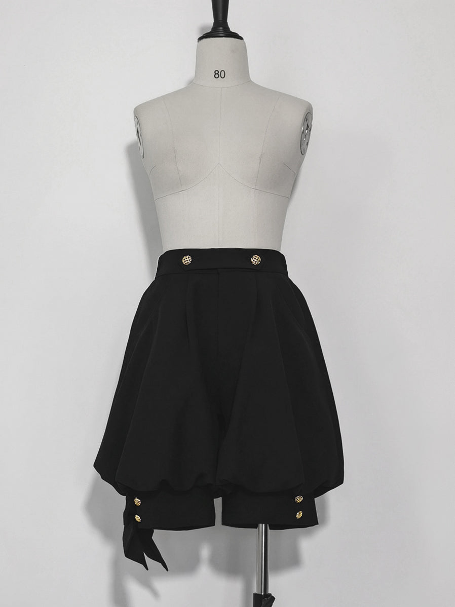 黒兎のお嬢様のフードジャケットとリボンブラウスとハーフパンツ[2023年7月中旬発送予定]