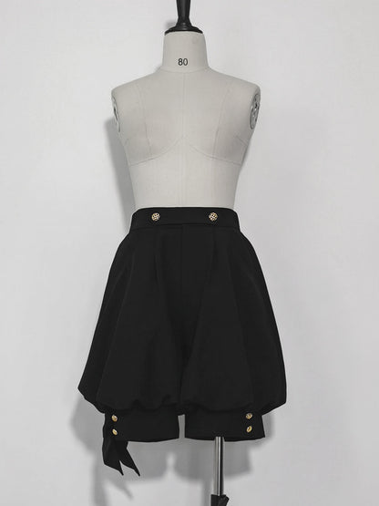 黒兎のお嬢様のフードジャケットとリボンブラウスとハーフパンツ[2023年7月中旬発送予定]