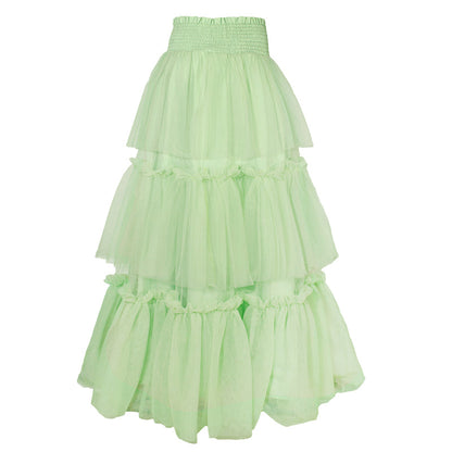 若緑の森色ロングメッシュスカート